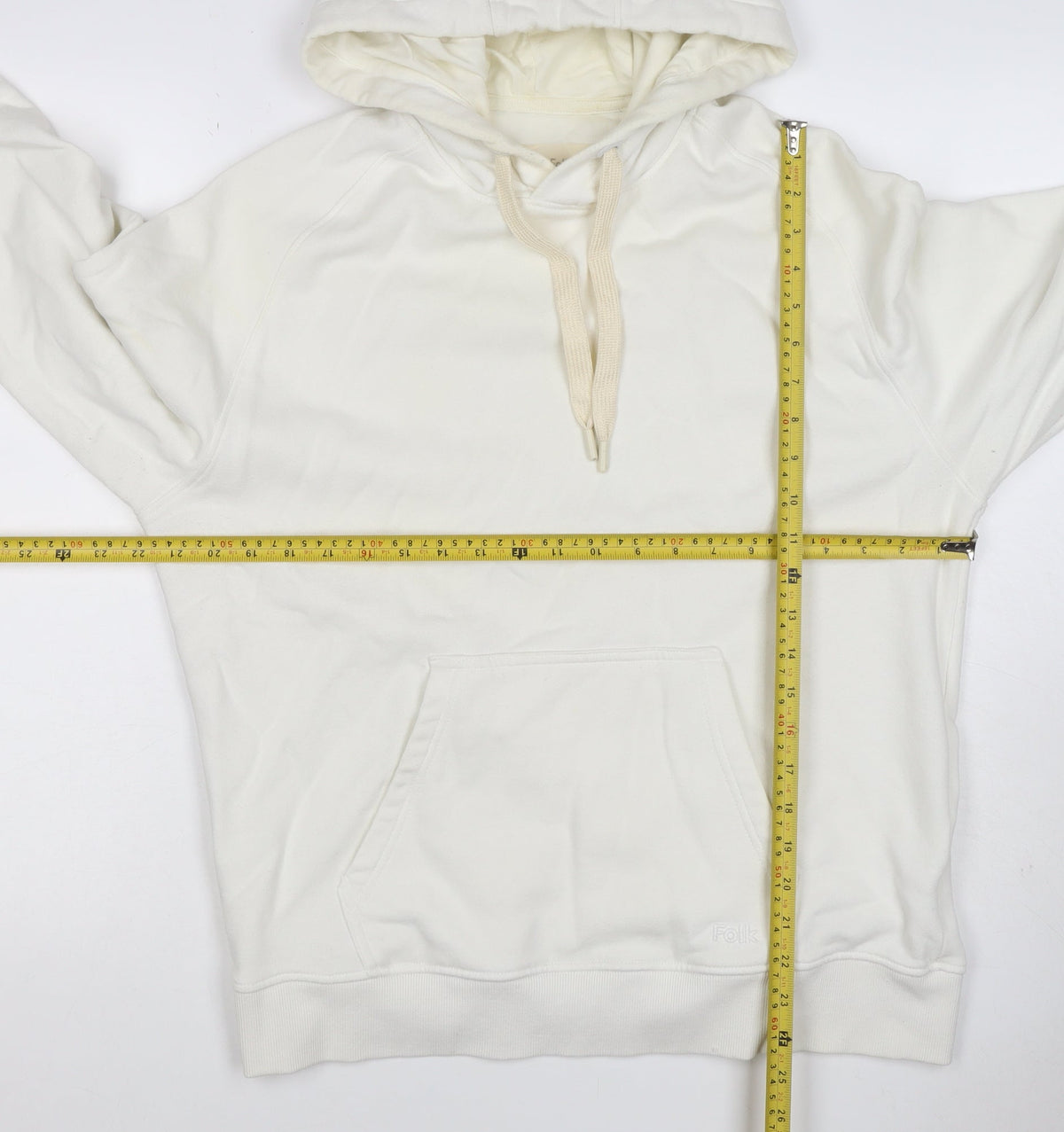 Folk Men’s Ivory L Pullover Hoodie Logo Cotton Blend