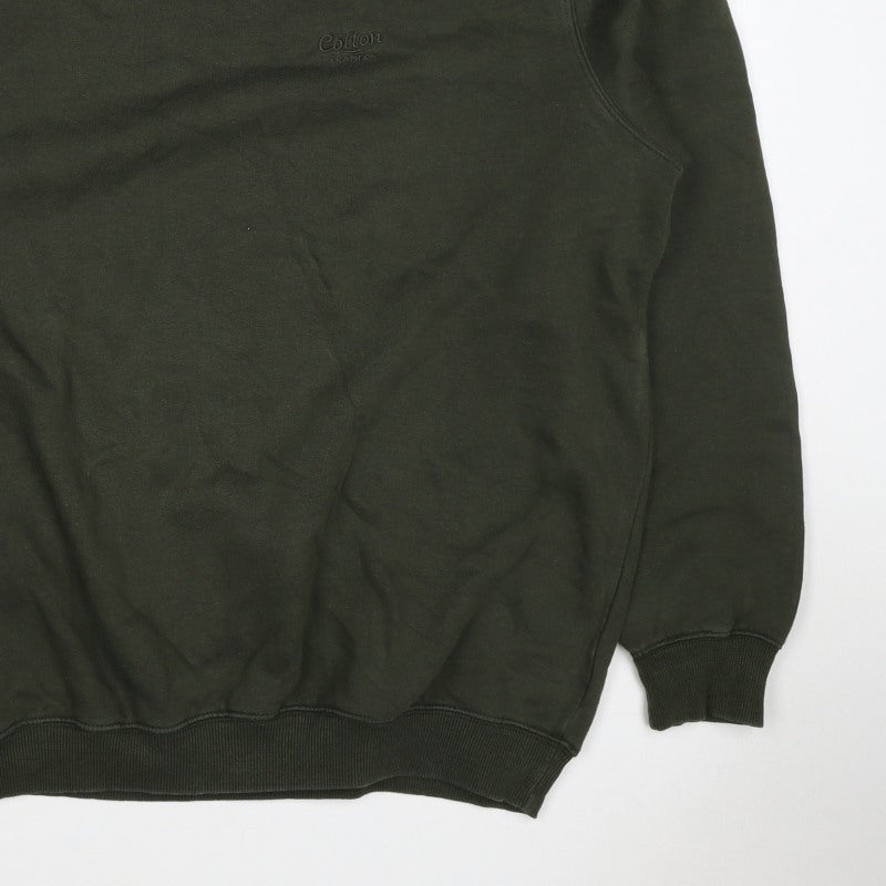 Cotton Traders Men’s Green XL Crew Neck Logo Pullover Sweatshirt
