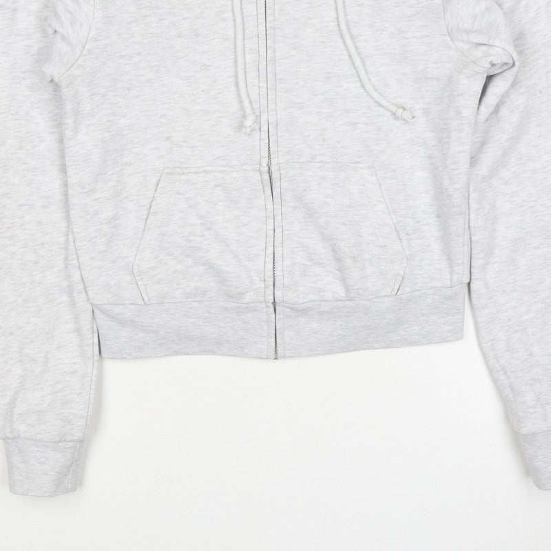 H&M Women Grey S Full Zip Hooded Fleece Hoodie Cotton Blend