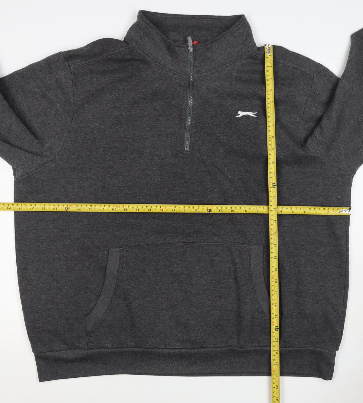 Slazenger Men’s Grey XL 1/4 Zip Pullover Sweatshirt Sports Logo