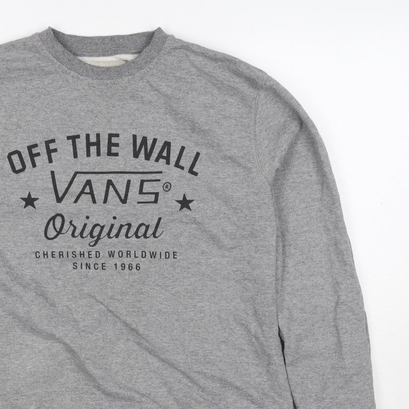 Vans Women’s Grey XL Off The Wall Logo Graphic Crew Neck Sweatshirt