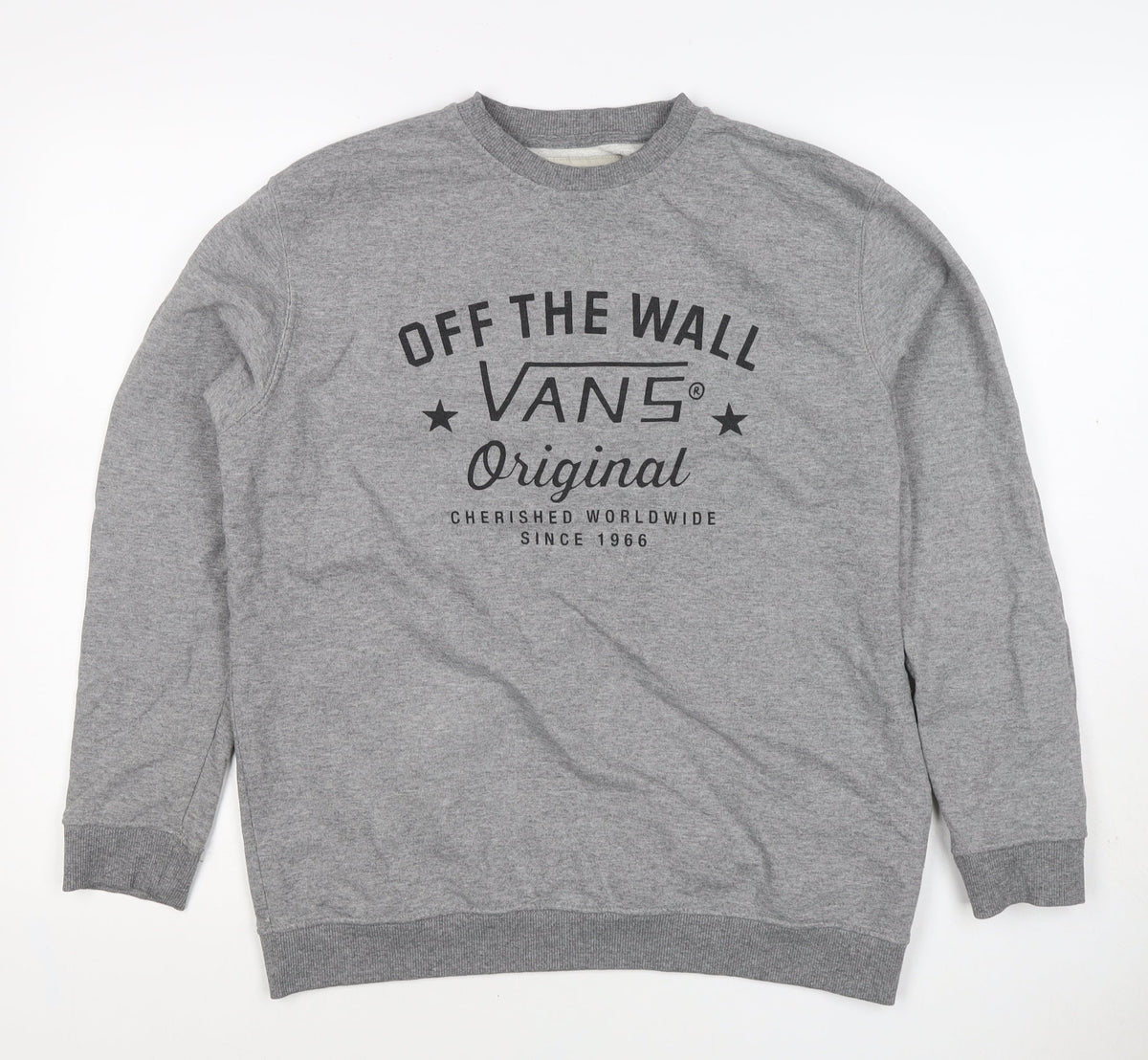 Vans Women’s Grey XL Off The Wall Logo Graphic Crew Neck Sweatshirt