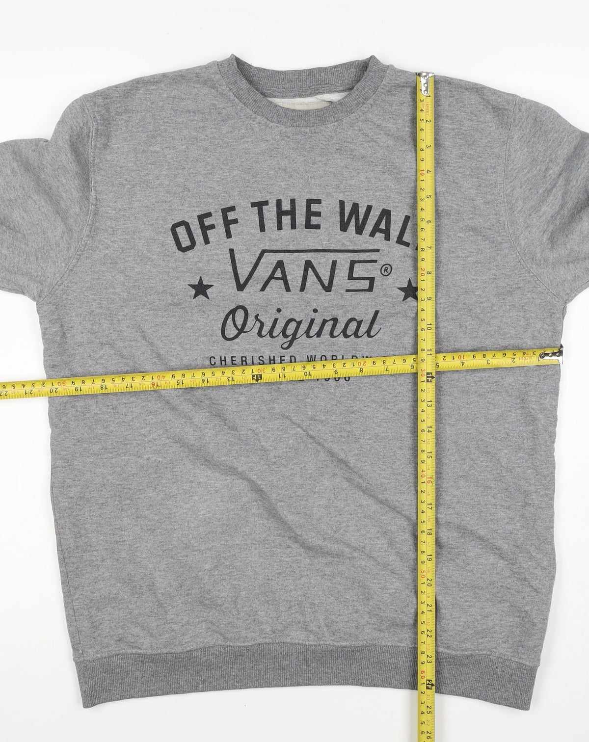 Vans Women’s Grey XL Off The Wall Logo Graphic Crew Neck Sweatshirt