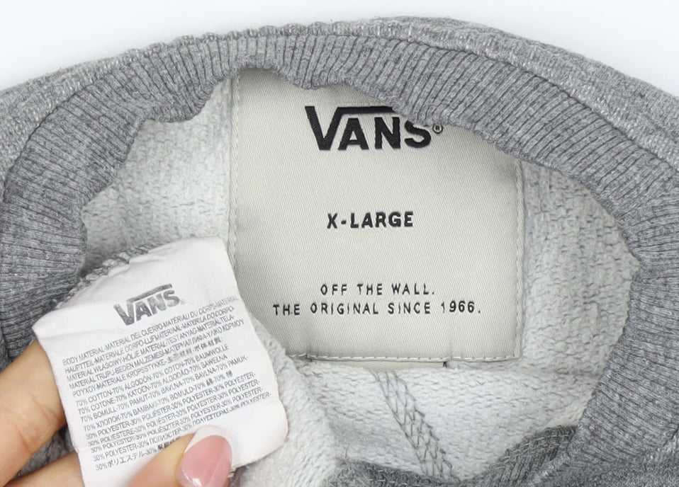 Vans Women’s Grey XL Off The Wall Logo Graphic Crew Neck Sweatshirt
