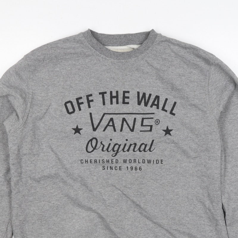 Vans Women’s Grey XL Off The Wall Logo Graphic Crew Neck Sweatshirt