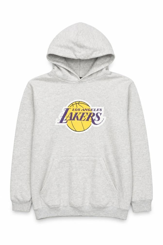 Outer Stuff Boys Grey L Los Angeles Lakers Basketball Pullover Hoodie