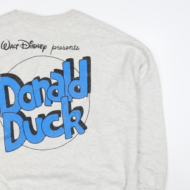 Disney Mickey & Friends Women’s Grey M Donald Duck Graphic Sweatshirt