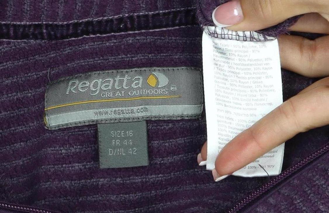 Regatta Women’s Purple UK 16 1/4 Zip Fleece Sweatshirt Pockets