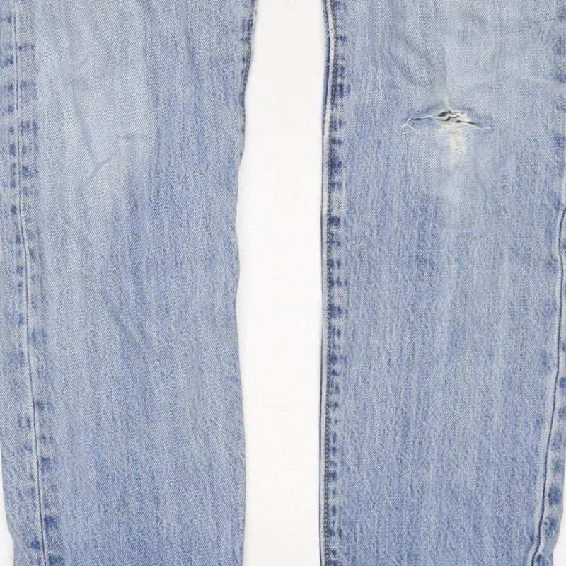 Levi's Premium Men's Blue W34 L30 Straight Light Wash Distressed Jeans