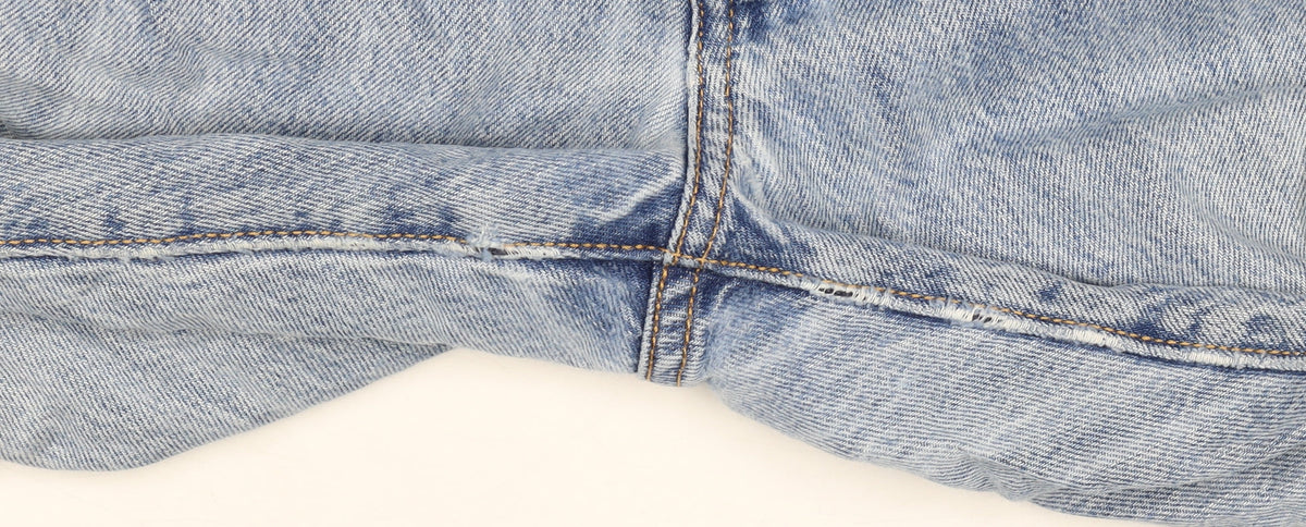 Levi's Premium Men's Blue W34 L30 Straight Light Wash Distressed Jeans
