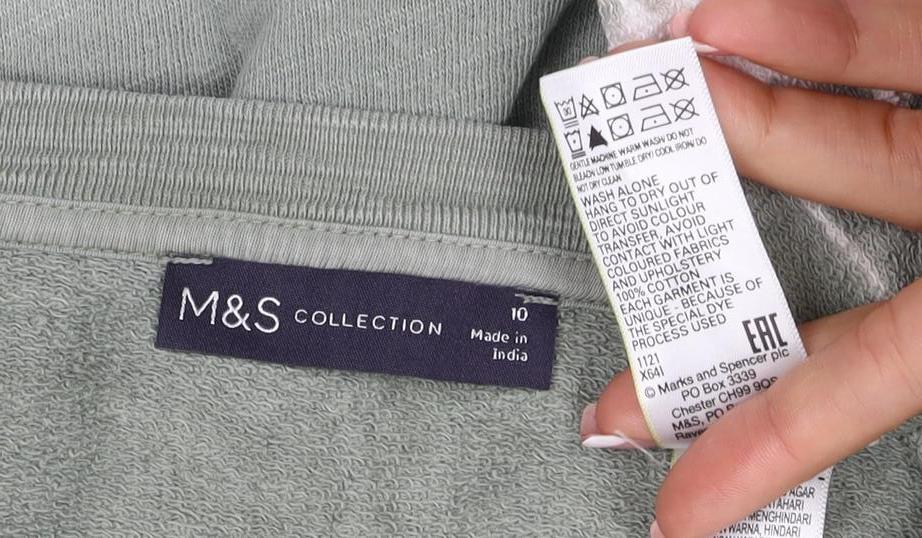 Marks and Spencer Women Green Tie Dye Sweatshirt Size 10 Crew Neck