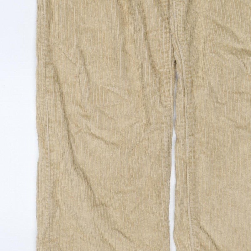 Levi's Women Beige Size 26 Ribcage Straight Ankle Corduroy Trousers