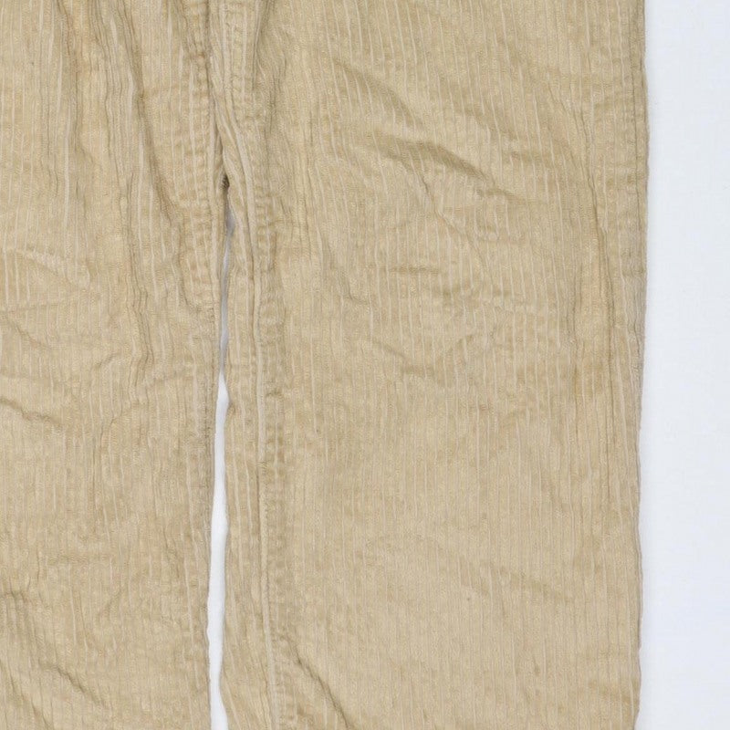 Levi's Women Beige Size 26 Ribcage Straight Ankle Corduroy Trousers