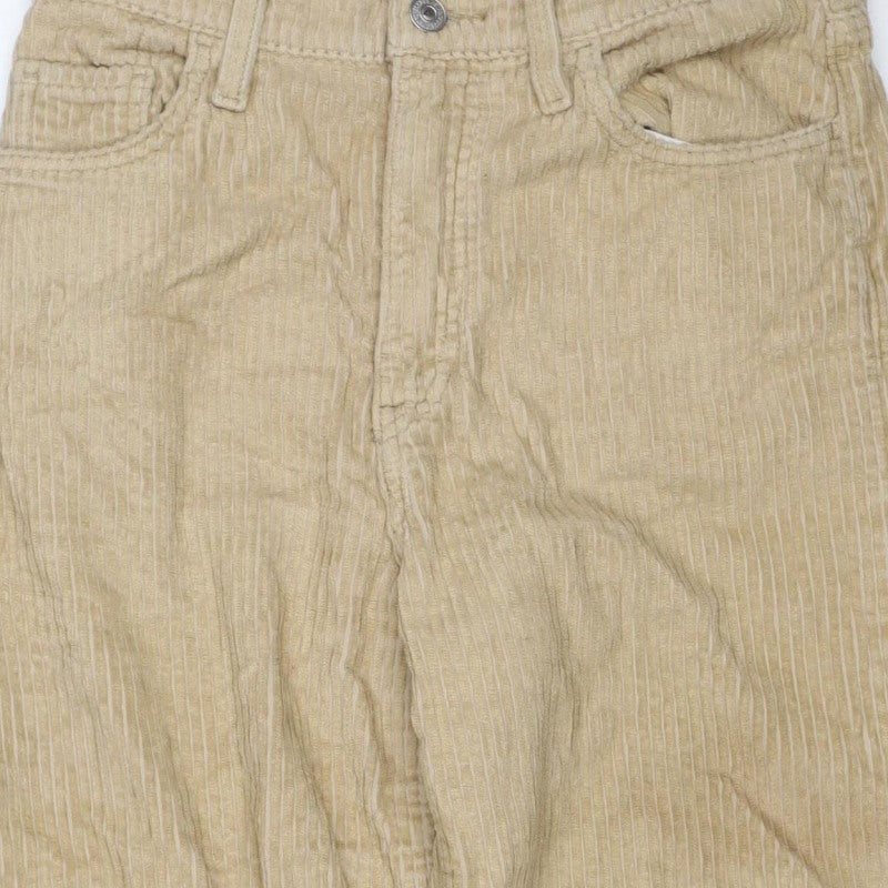 Levi's Women Beige Size 26 Ribcage Straight Ankle Corduroy Trousers