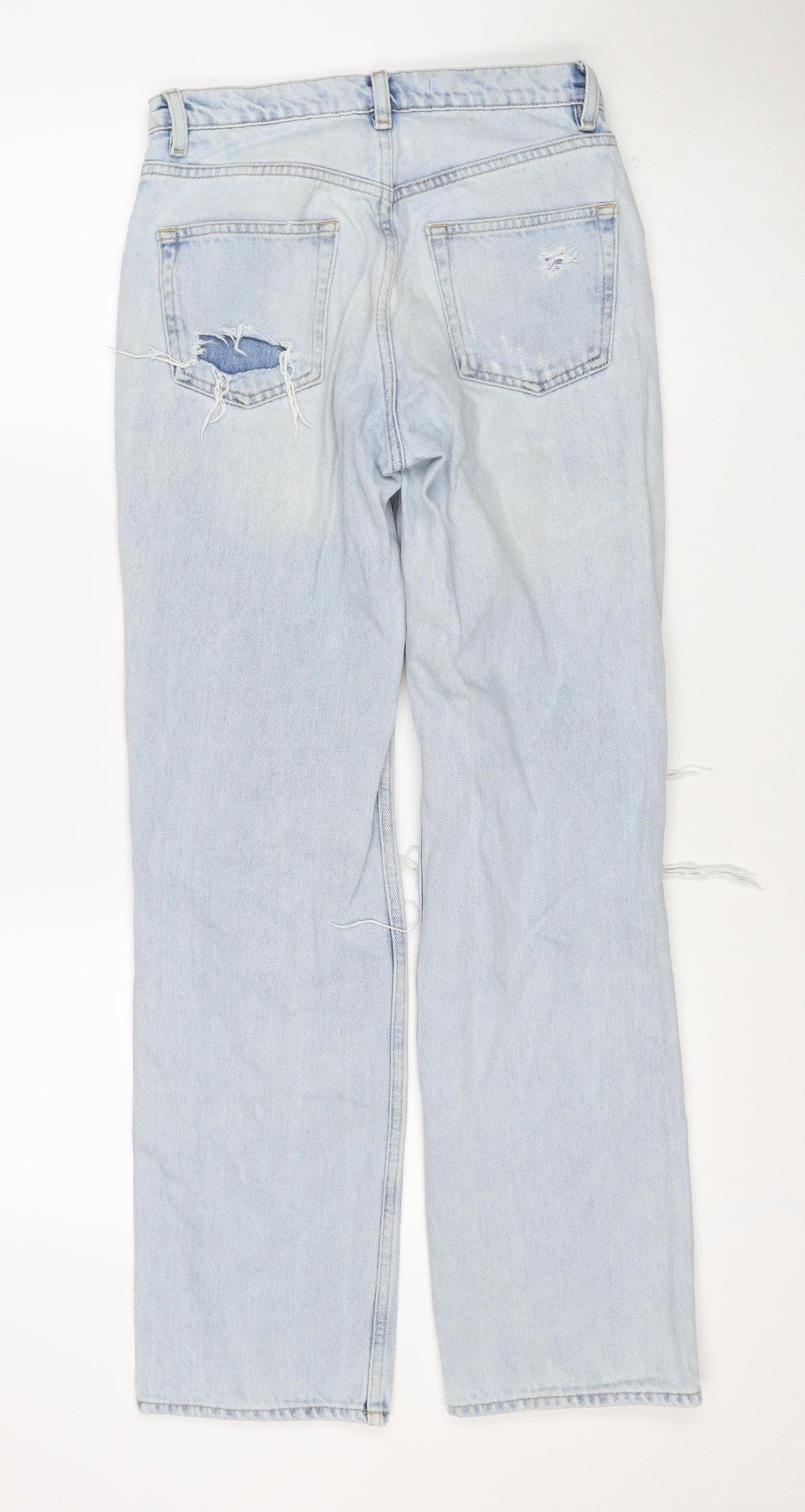 & Other Stories Women Blue UK 8 High Rise Distressed Straight Jeans