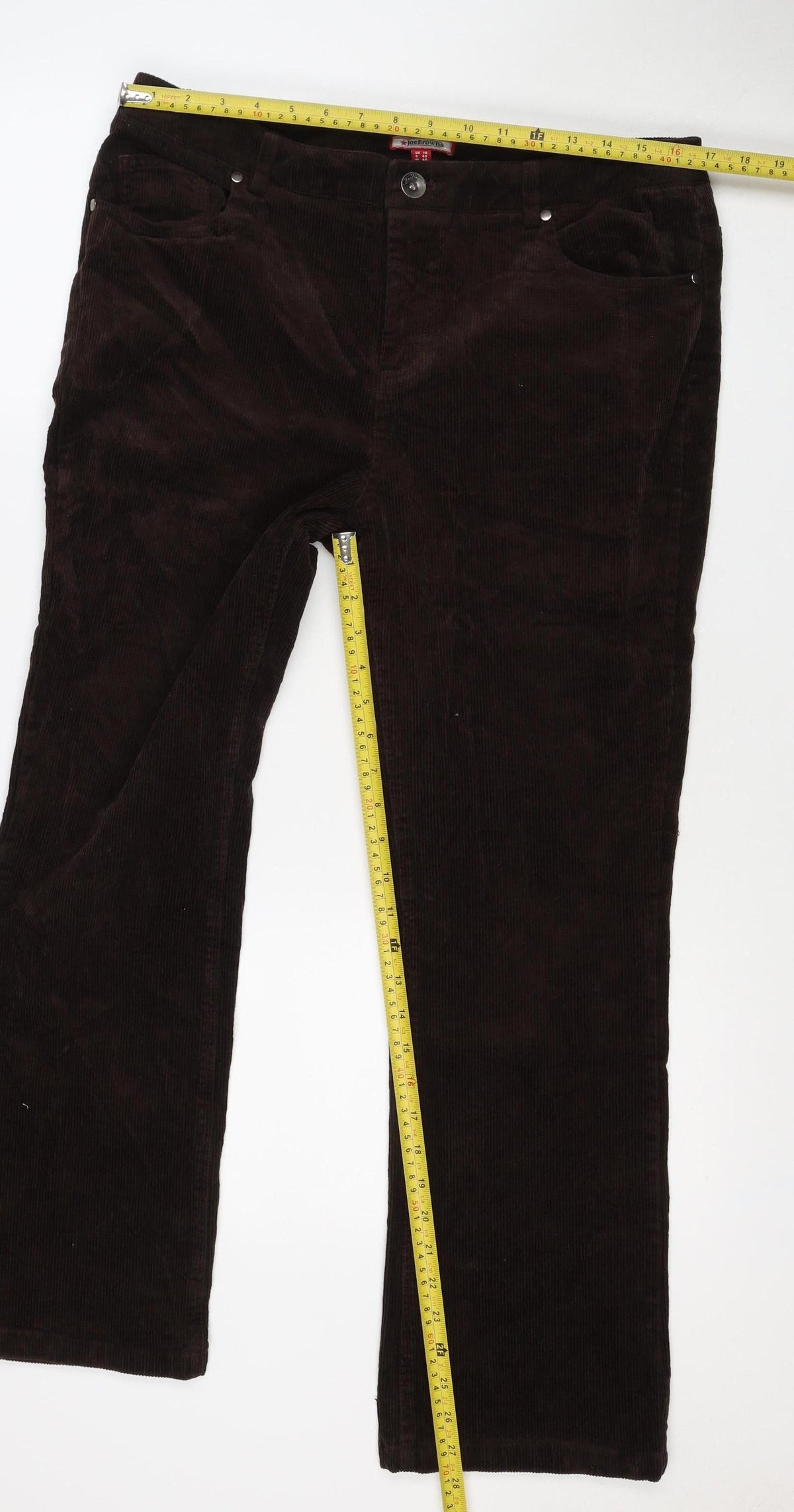 Joe Browns Women’s Brown Corduroy Bootcut Trousers UK 14 Pockets