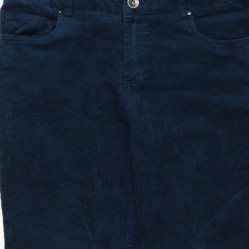 Joe Browns Women’s Blue UK 14 Corduroy Straight Trousers Pockets