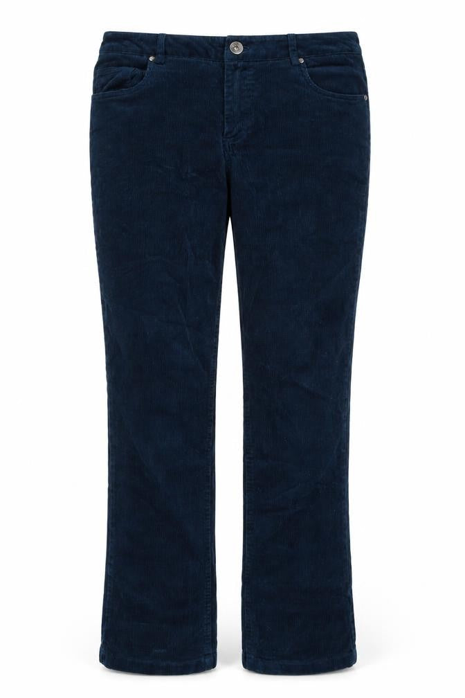 Joe Browns Women’s Blue UK 14 Corduroy Straight Trousers Pockets