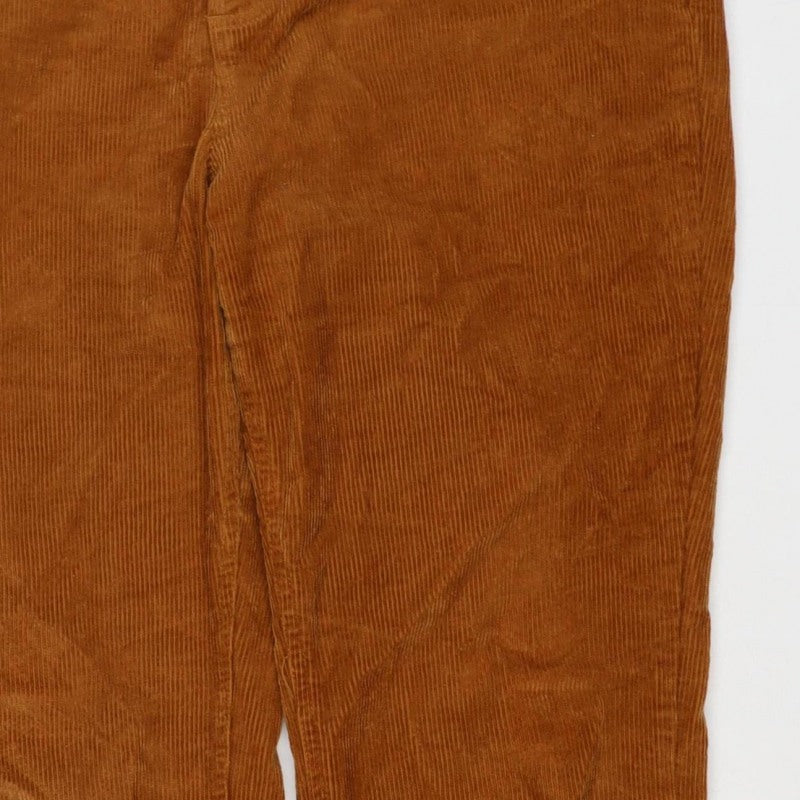 Joe Browns Women Brown Corduroy Straight Trousers Size 14
