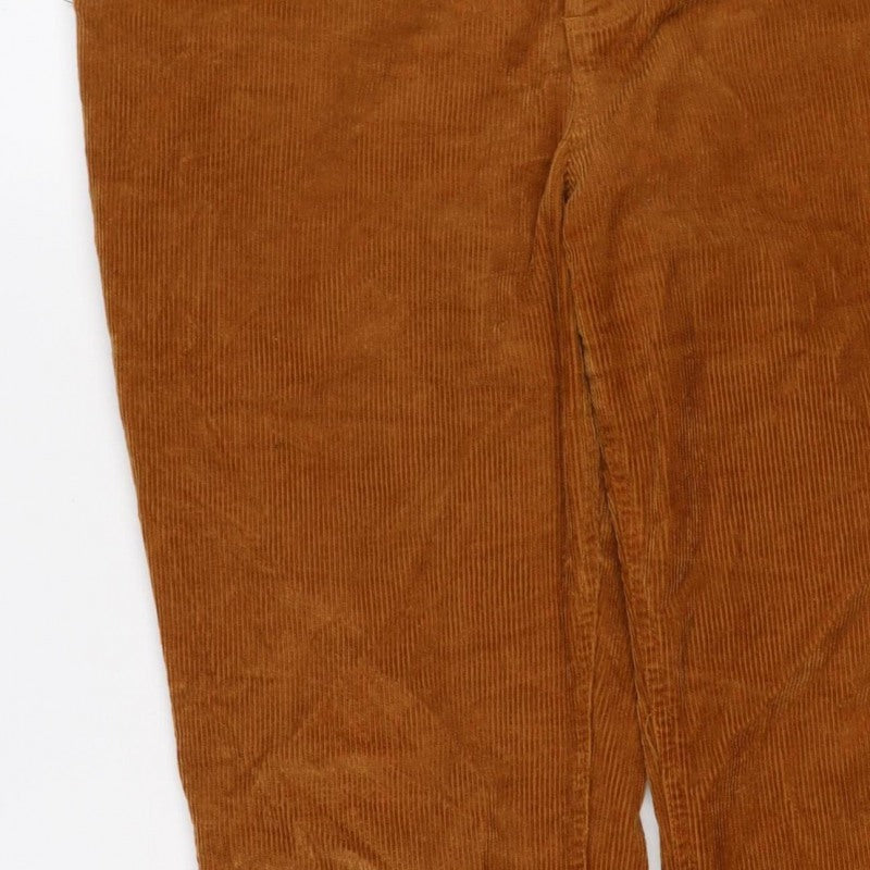 Joe Browns Women Brown Corduroy Straight Trousers Size 14