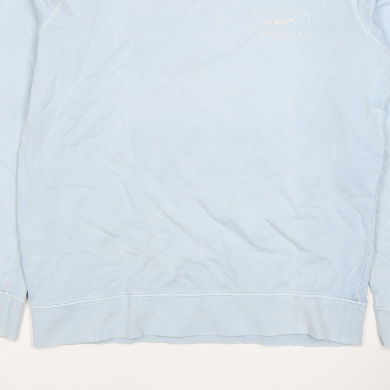Marks and Spencer Men Blue L Logo Crew Neck Pullover Sweatshirt