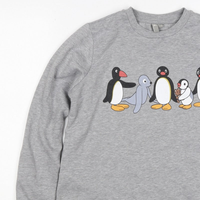ASOS Women’s Grey Pingu Penguin Graphic Crew Neck Sweatshirt UK 6
