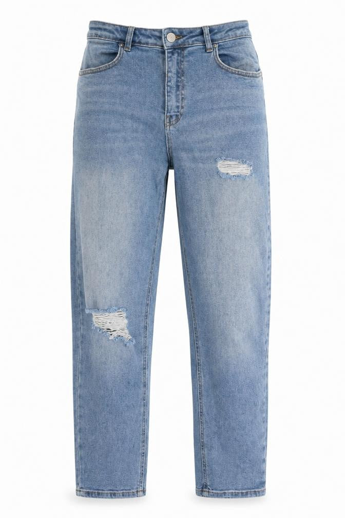 Legend London Women Blue UK 12 Straight Distressed Stretch Jeans