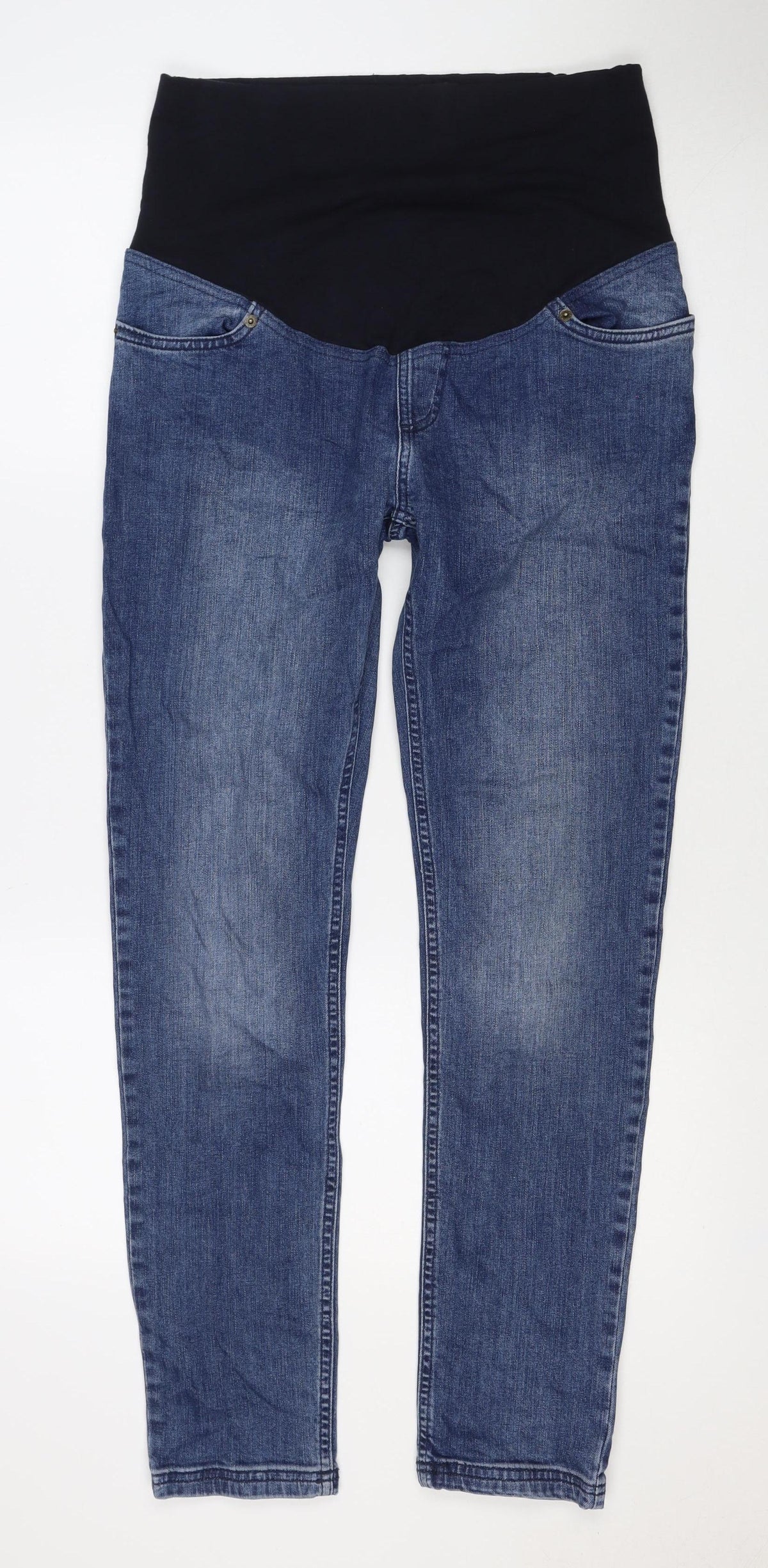 JoJo Maman Bébé Women Blue UK 10 Maternity Straight Stretch Jeans
