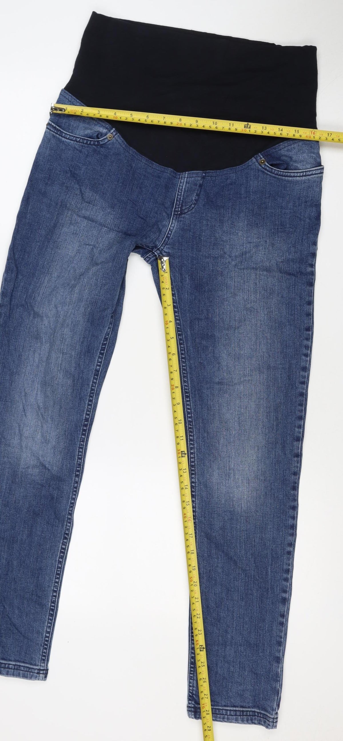 JoJo Maman Bébé Women Blue UK 10 Maternity Straight Stretch Jeans