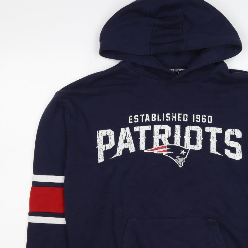NFL Patriots Men’s Blue S Pullover Hoodie Graphic American Football