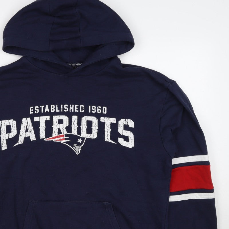 NFL Patriots Men’s Blue S Pullover Hoodie Graphic American Football