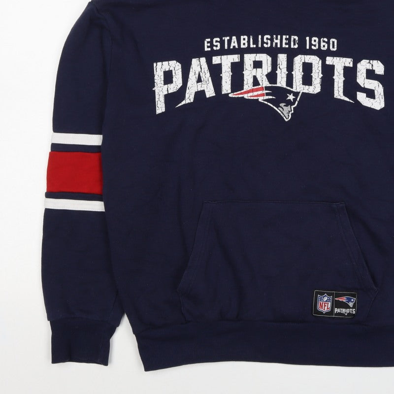 NFL Patriots Men’s Blue S Pullover Hoodie Graphic American Football