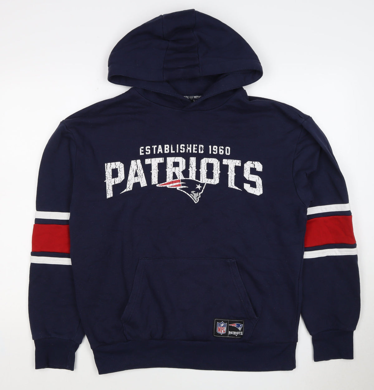 NFL Patriots Men’s Blue S Pullover Hoodie Graphic American Football