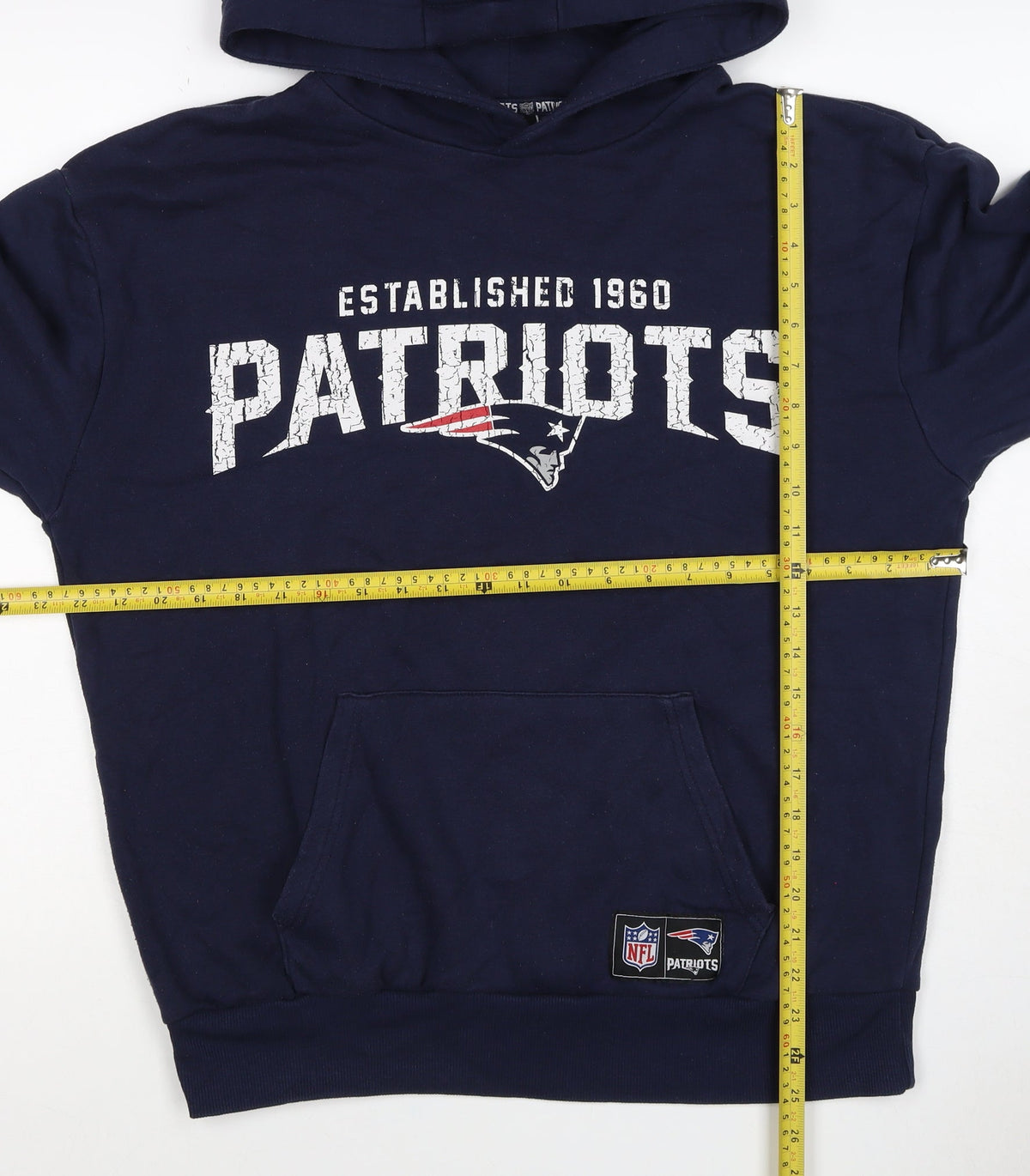 NFL Patriots Men’s Blue S Pullover Hoodie Graphic American Football