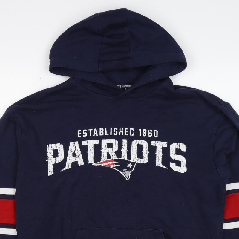NFL Patriots Men’s Blue S Pullover Hoodie Graphic American Football