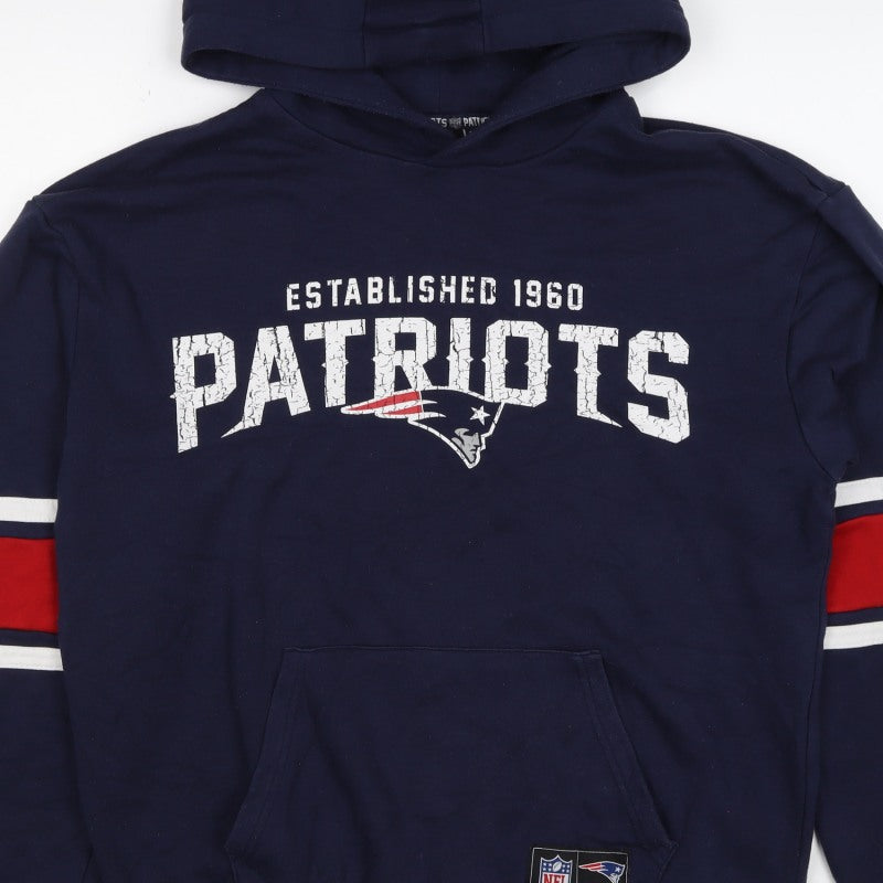 NFL Patriots Men’s Blue S Pullover Hoodie Graphic American Football