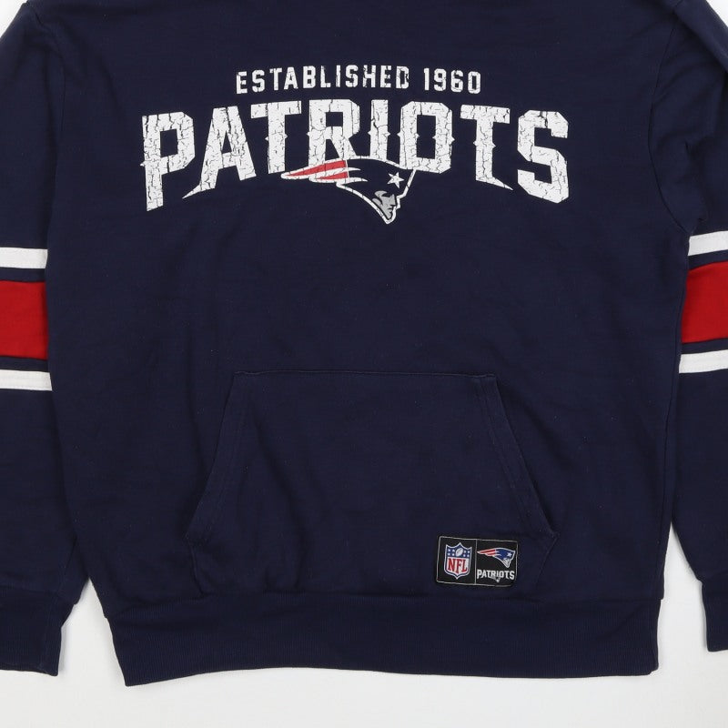 NFL Patriots Men’s Blue S Pullover Hoodie Graphic American Football