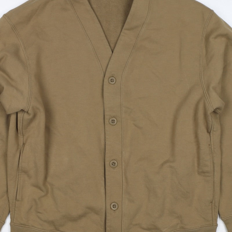 UNIQLO Men’s Brown M Button V-Neck Cardigan Sweatshirt Pockets