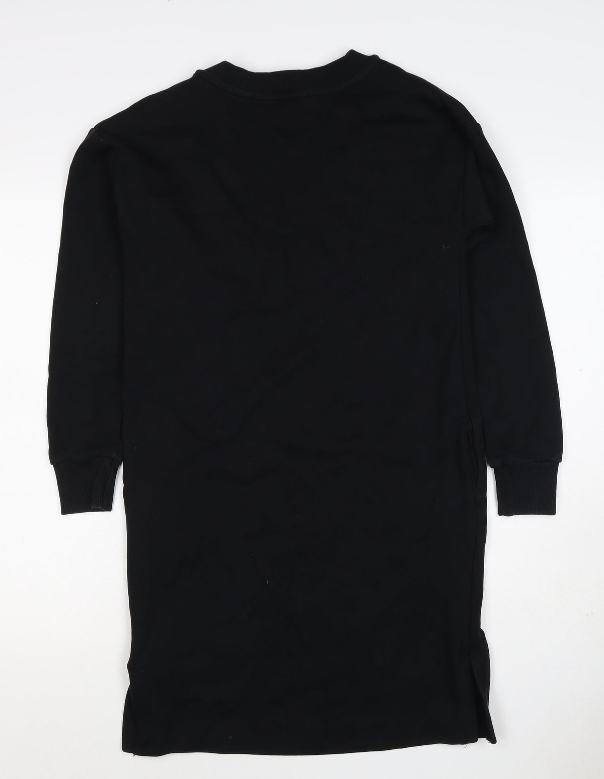 Next Women’s Black XS Jumper Dress Long Sleeve Crew Neck Side Slit
