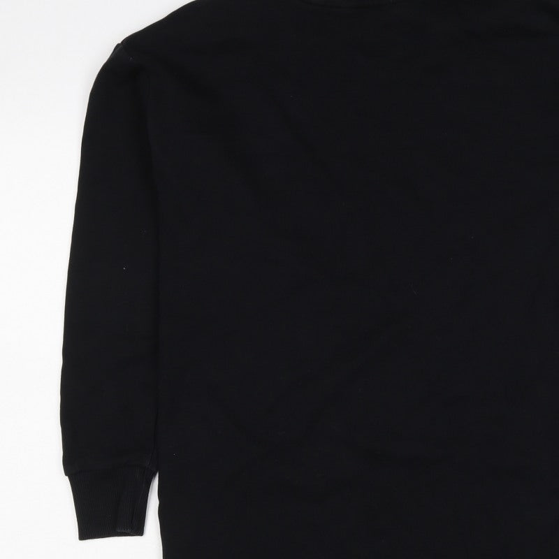 Next Women’s Black XS Jumper Dress Long Sleeve Crew Neck Side Slit