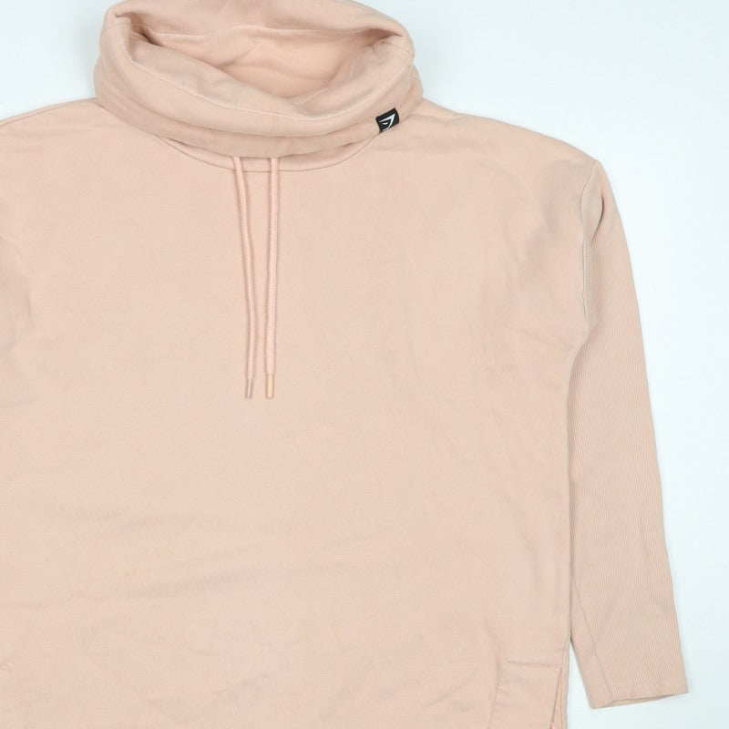 Gymshark Women’s Pink S Cowl Neck Drawstring Tunic Sweatshirt
