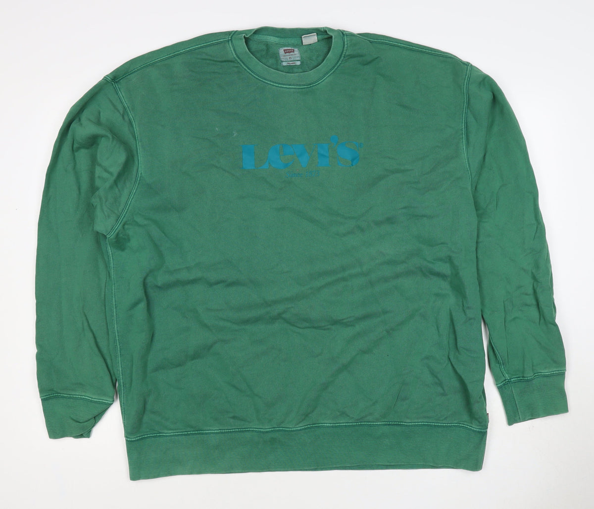 Levi's Men's Green XL Relaxed Logo Crew Neck Pullover Sweatshirt