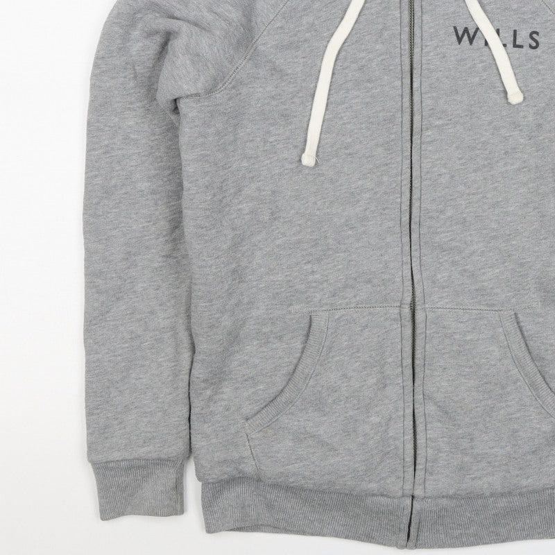 Jack Wills Women’s Grey UK 6 Full Zip Sherpa Lined Logo Hoodie