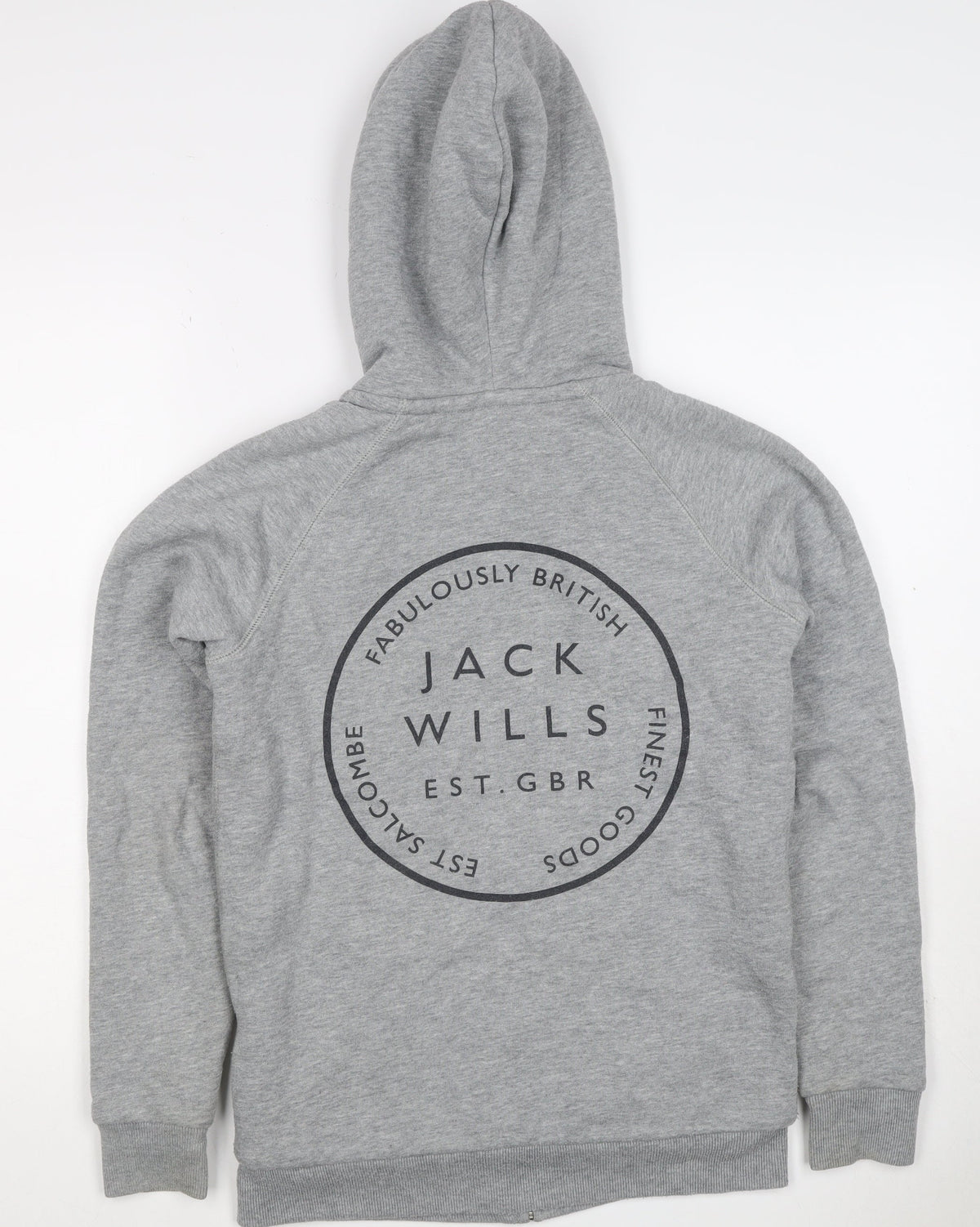 Jack Wills Women’s Grey UK 6 Full Zip Sherpa Lined Logo Hoodie