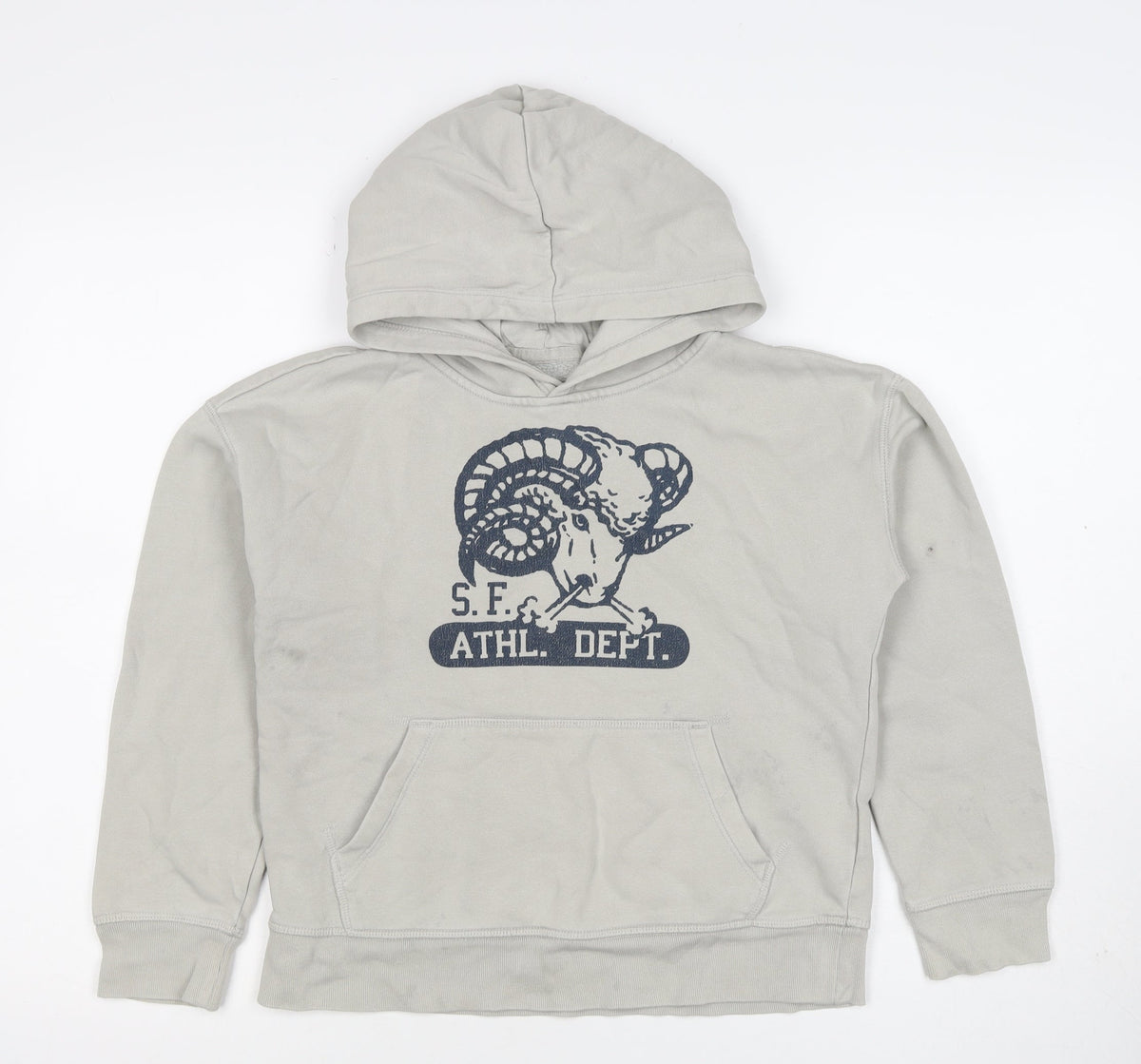 Gap Boys Beige Ram Graphic Pullover Hoodie 10-11 Years Fleece