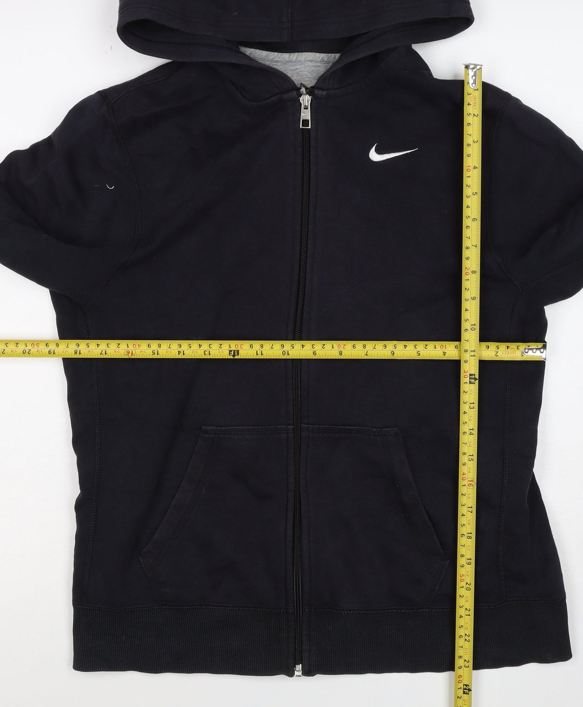 Nike Men's Black XL Full Zip Hooded Logo Hoodie Pockets