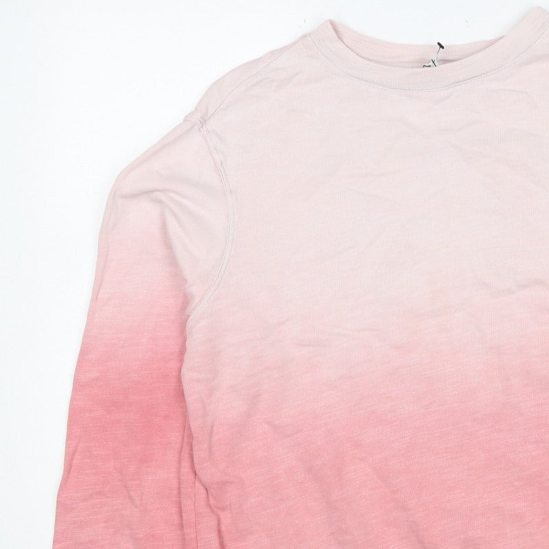 Marks & Spencer Women Pink Ombre M Pullover Crew Neck Sweatshirt