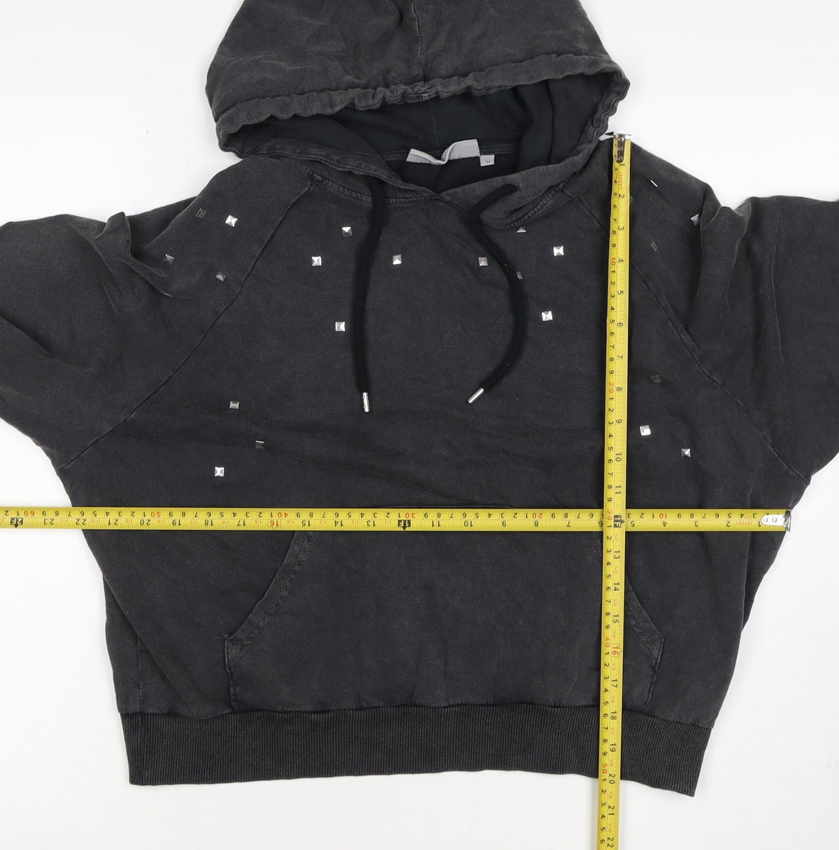 Clockhouse Women’s Black M Studded Pullover Hoodie Cotton
