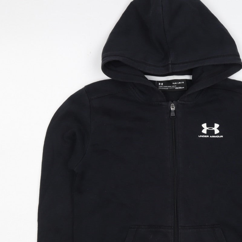 Under Armour Boys Black Youth Large Full Zip Logo Hoodie