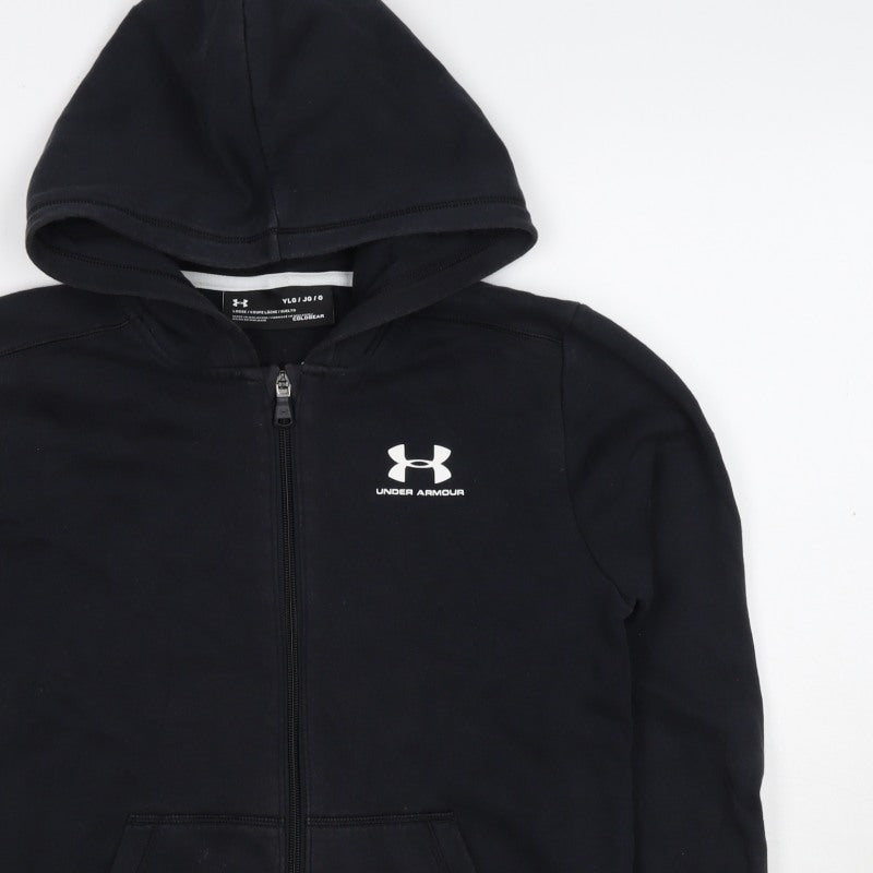Under Armour Boys Black Youth Large Full Zip Logo Hoodie